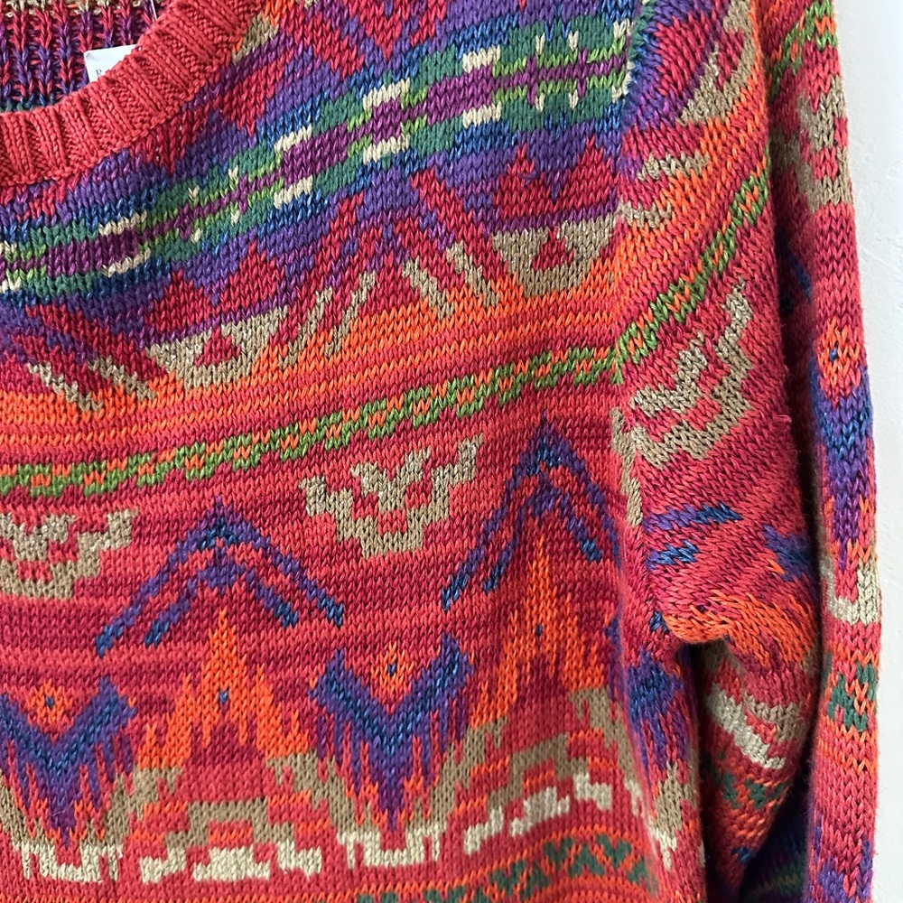 Ralph Lauren Red Multicolor Beacon blanket dress - Picture 2 of 7